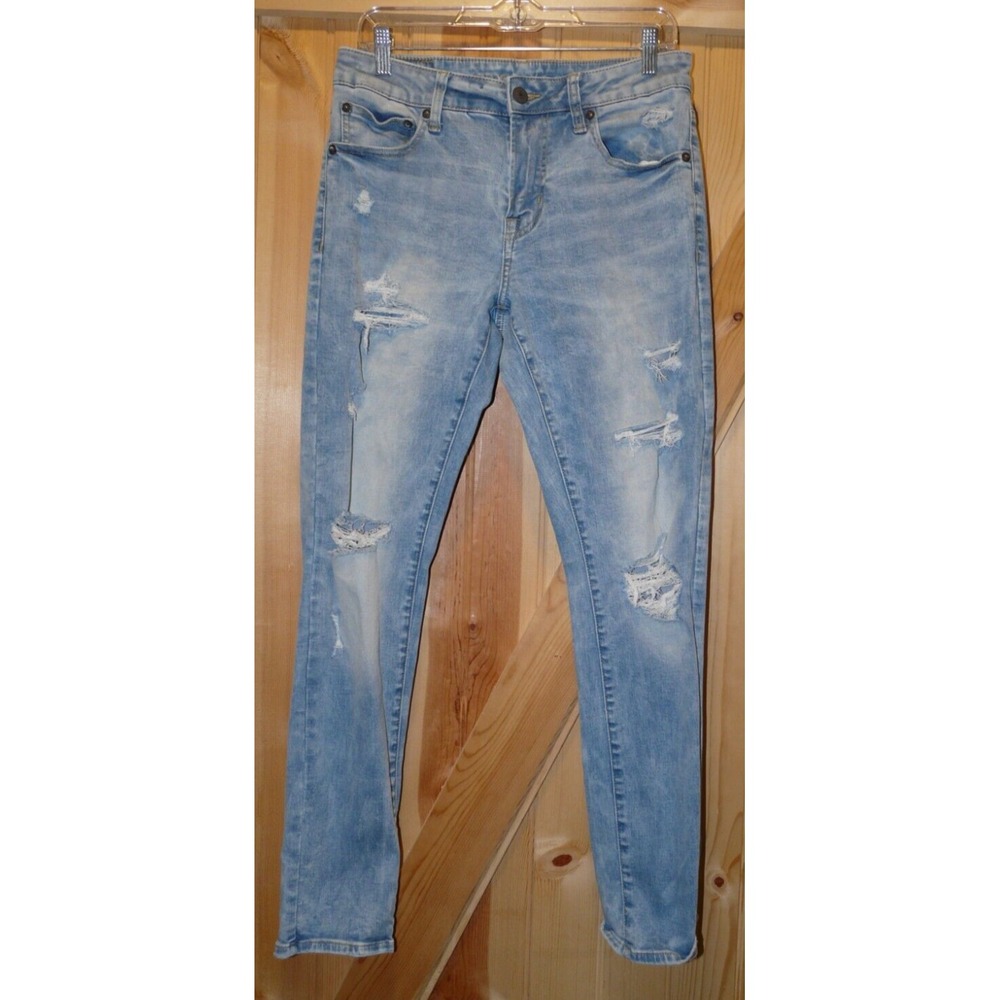 American Eagle Next Level Flex Skinny Blue Jeans Mens 31 x 30 Distressed‎ - Picture 2 of 11